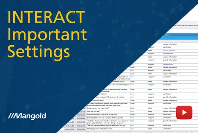Wichtige Einstellungen für die Mangold INTERACT Software