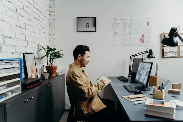 Ergonomic office workspace setup