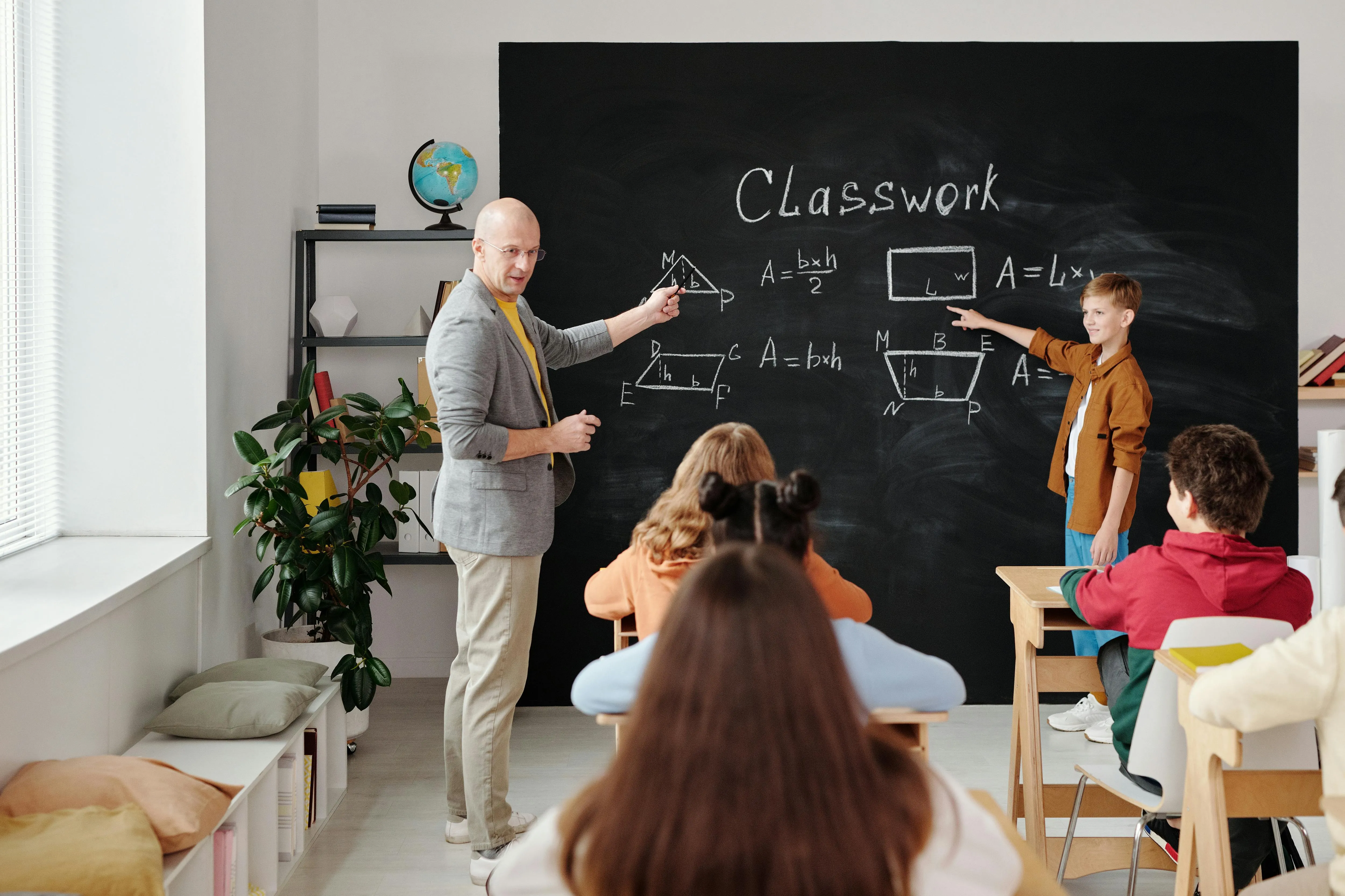 Teacher instructing in classroom