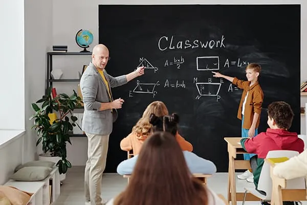 Teacher instructing in classroom